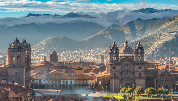 Blick auf die Stadt Cuzco mit Kathedrale