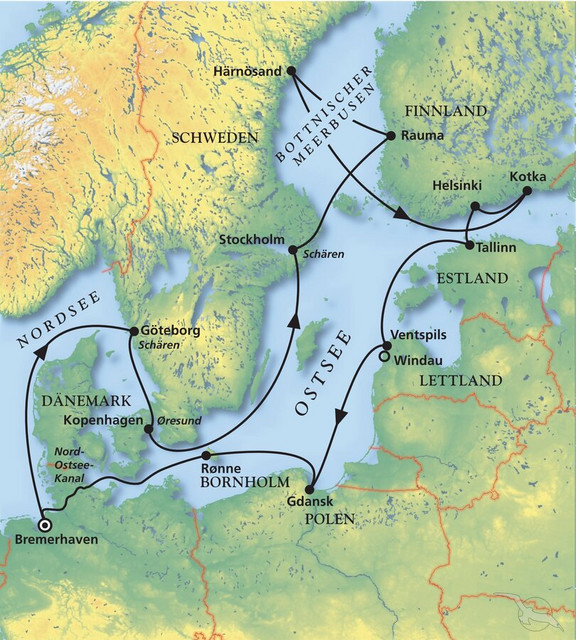 Perlen der Ostsee Routenbild