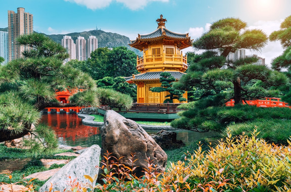 Goldener Pavillon in Hongkong