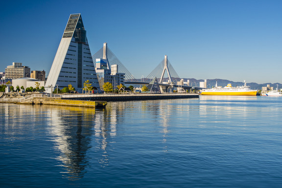 Blick auf die Innenstadt vom Aomori