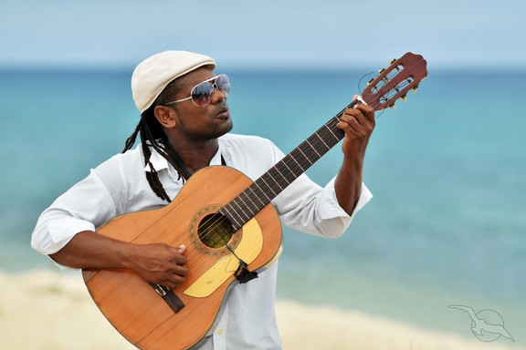 Gitarrenspieler am Strand