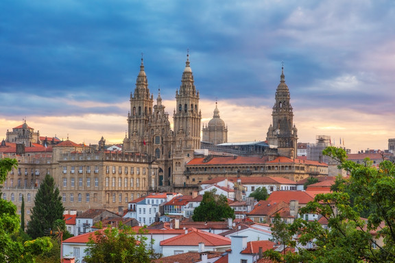 Santiago de Compostela Stadtbild mit Kirche