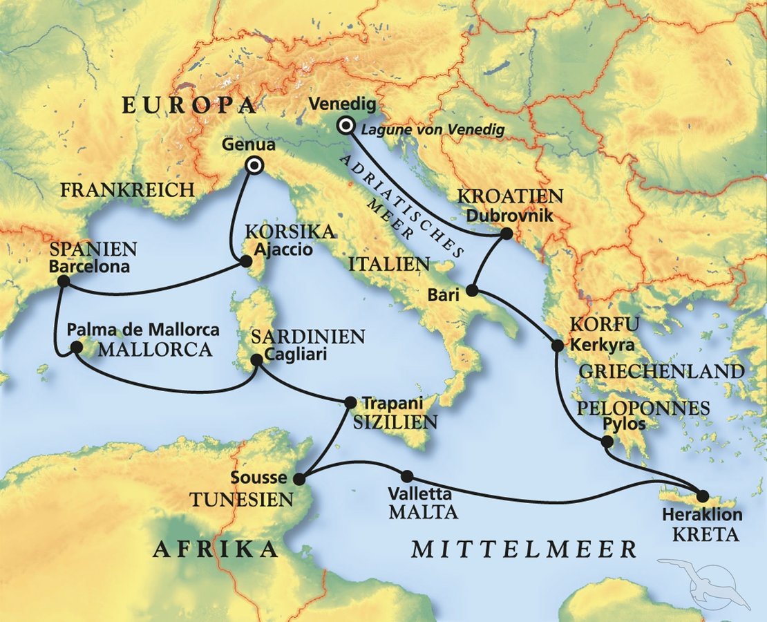 Art259 Perlen Der Adria Und Des Westlichen Mittelmeeres An Bord Kreuzfahrt Schiffsreisen Schiffsreise Reiseburo
