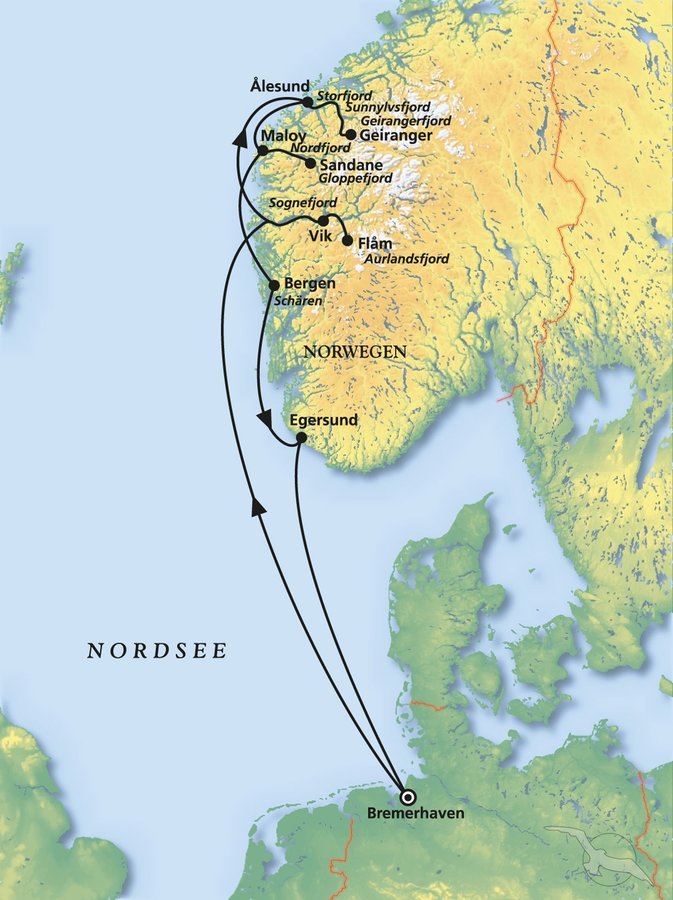 MS Artania, Norwegen